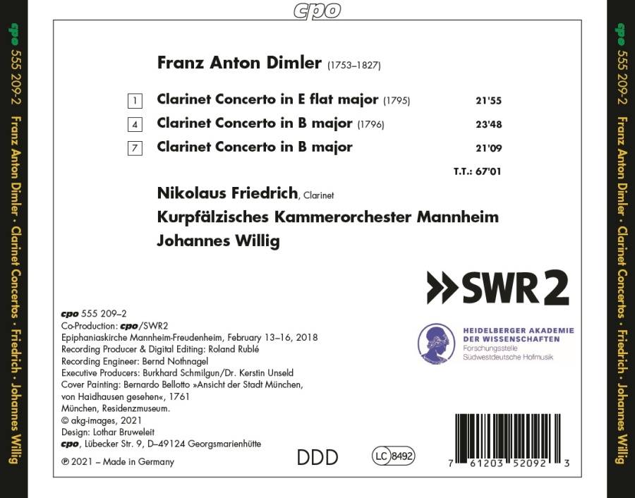 Dimler: Three Clarinet Concertos - slide-1