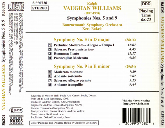 VAUGHAN WILLIAMS: Symphonies nos. 5 & 6 - slide-1