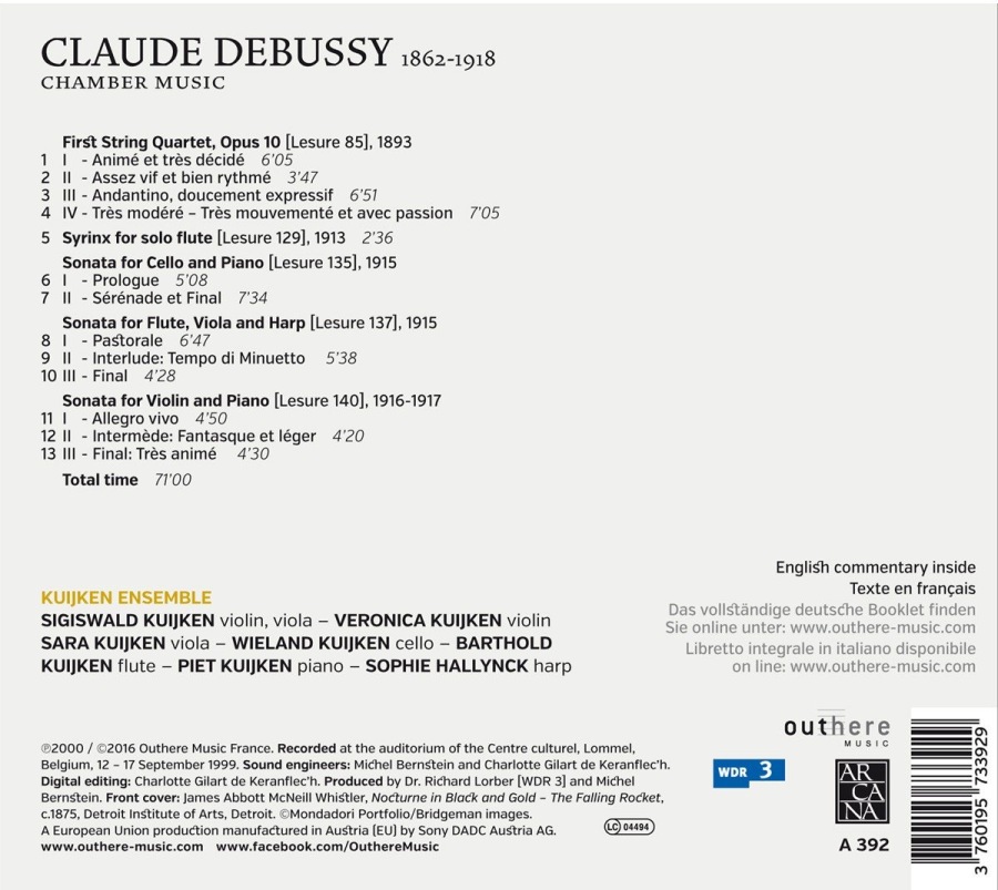 Debussy: Chamber Music - String Quartet; Syrinx; Sonatas - slide-1