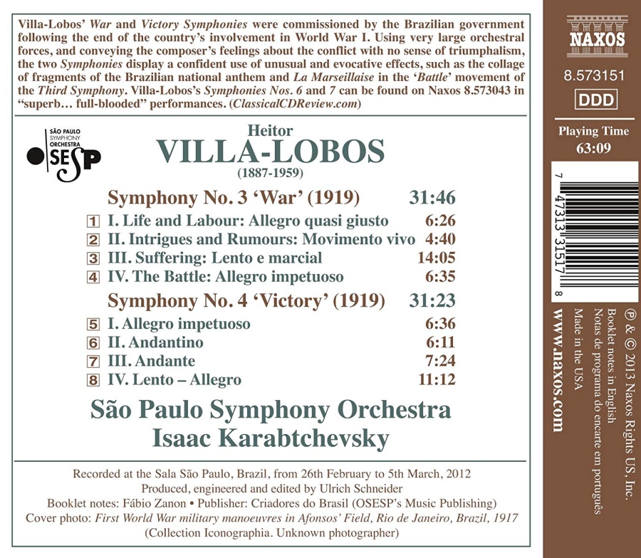 Villa-Lobos: Symphony No. 3 ‘War’ & Symphony No. 4 ‘Victory’ - slide-1