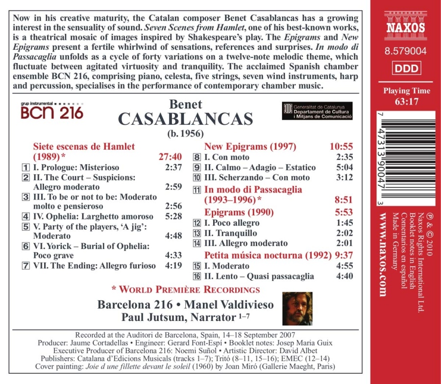 Casablancas: Seven Scenes from Hamlet, New Epigrams, In modo di Passacaglia - slide-1