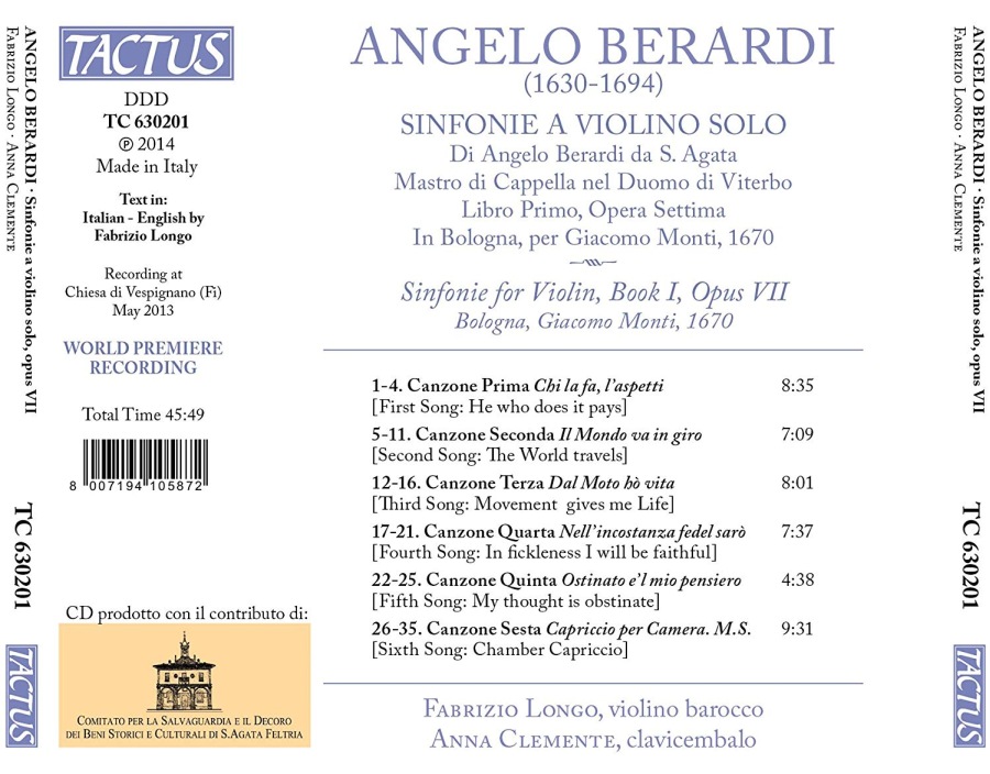 Berardi: Sinfonie a violino solo, opus VII - slide-1