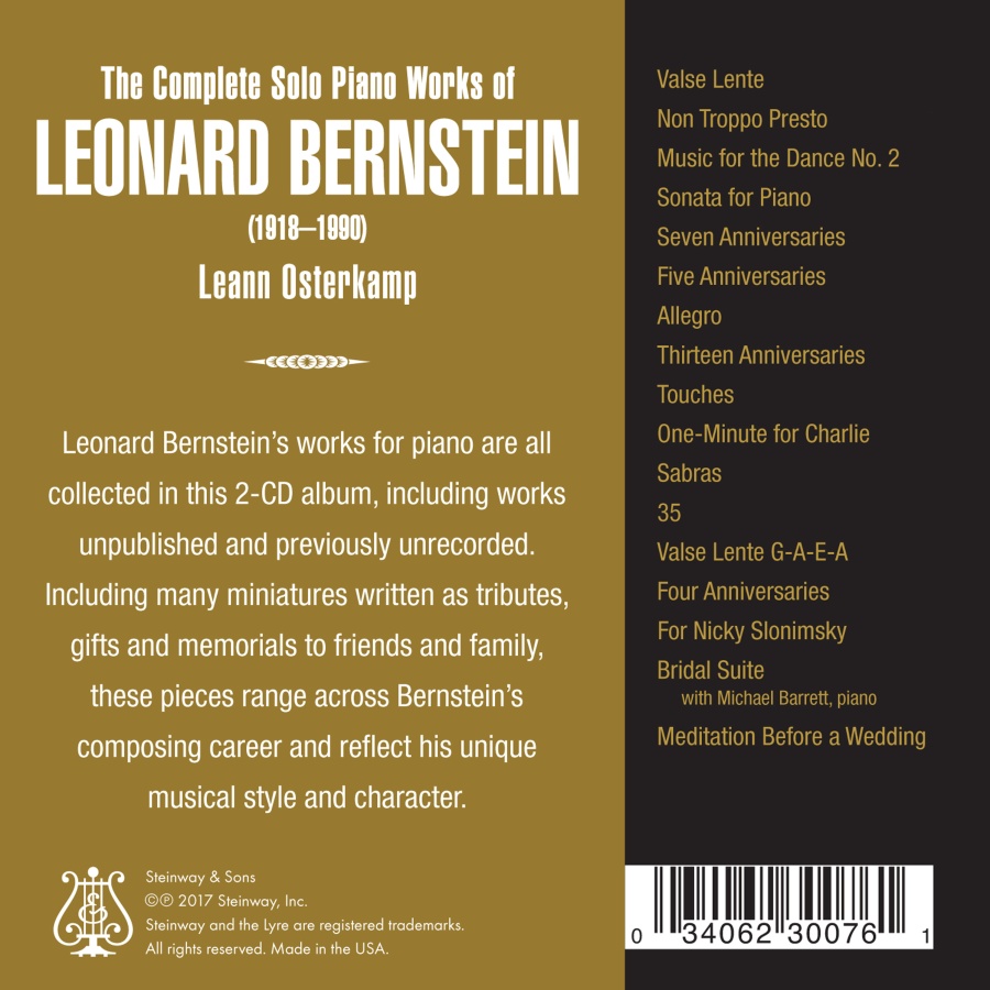 Bernstein: The Complete Solo Piano Works - slide-1