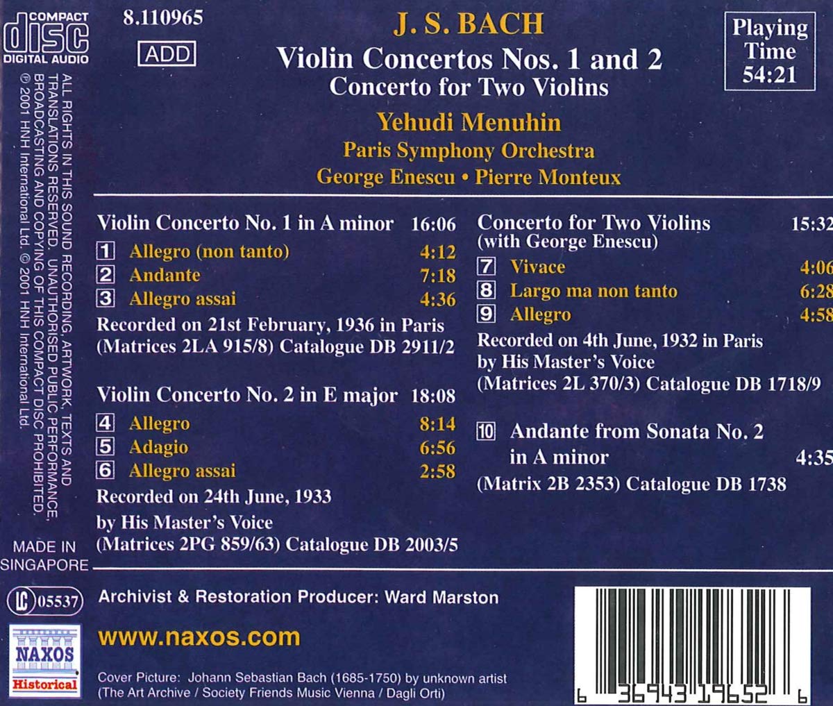 Bach: Violin Concertos nos. 1&2 - slide-1