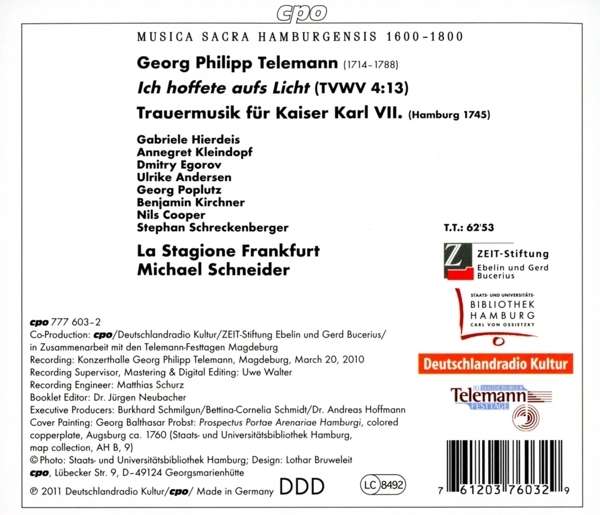 Telemann: Ich hoffete aufs Licht - Funeral Music for Emperor Karl VII - slide-1