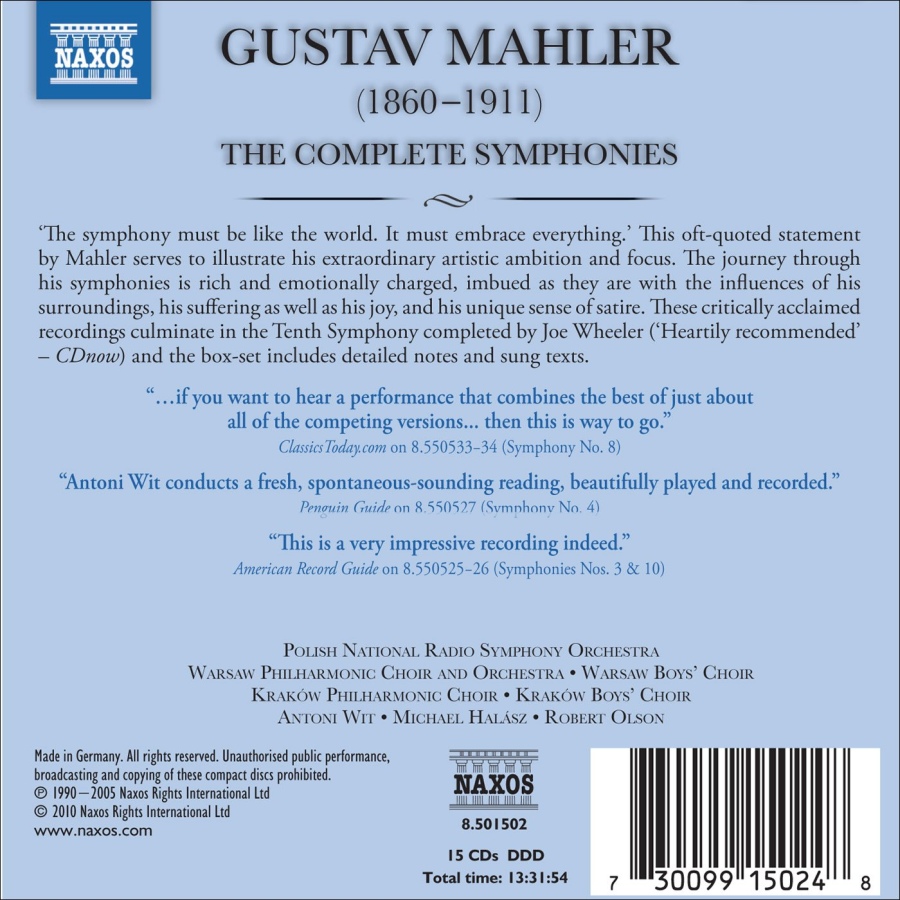 Mahler: Complete Symphonies  (15 CD) - slide-1