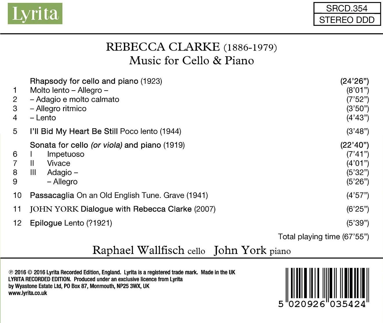Clarke: Music for Cello & Piano - slide-1