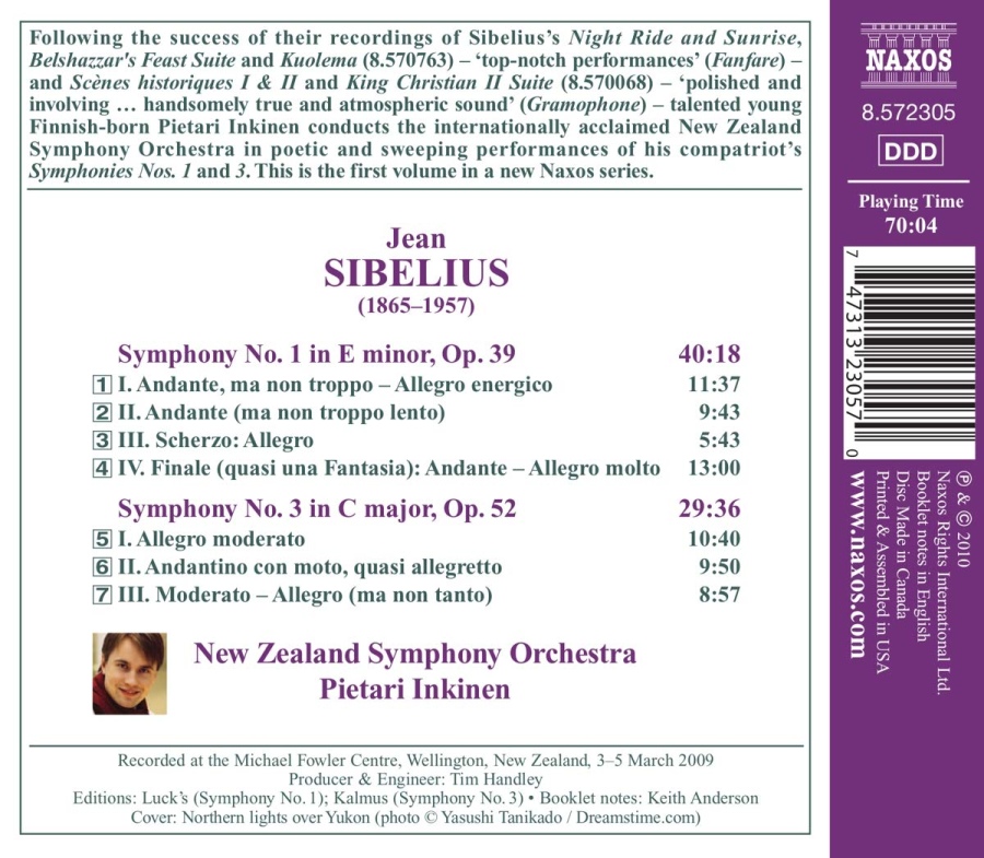 Sibelius: Symphonies Nos. 1 and 3 - slide-1