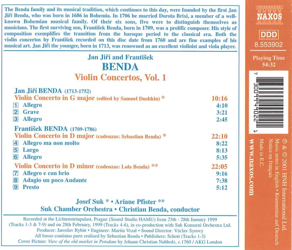 BENDA: Violin Concertos vol. 1 - slide-1