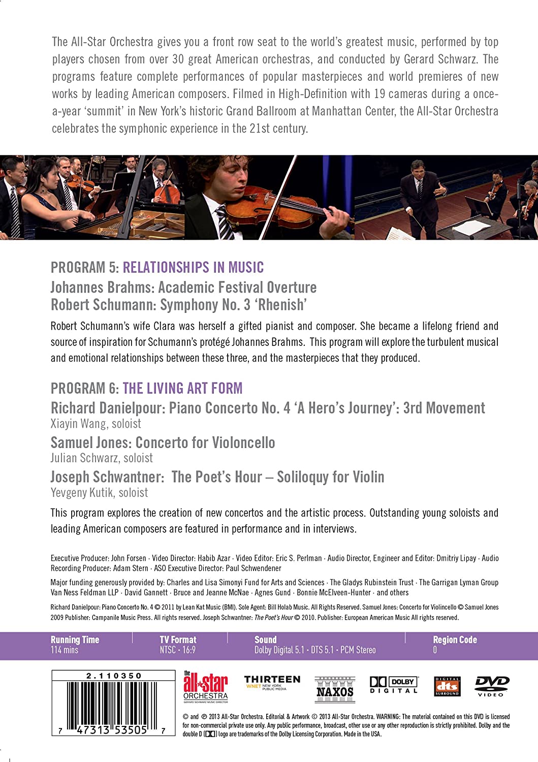 The All-Star Orchestra Programs 5 & 6: Brahms, Schumann, Danielpour - slide-1