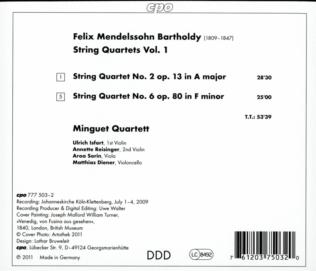 Mendelssohn: String Quartets Vol. 1 - Nos. 2 & 6 - slide-1