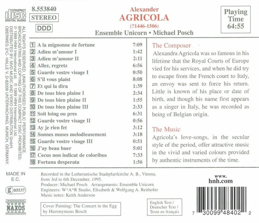 AGRICOLA: Fortuna desperata - Secular Music of the 15th Century - slide-1