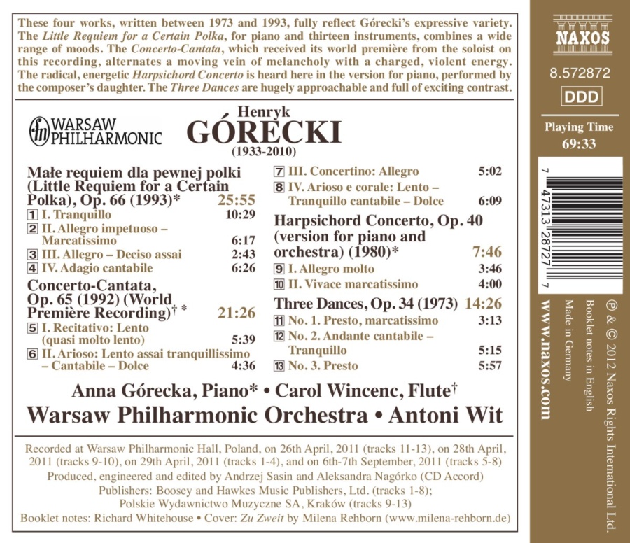 Górecki: Concerto-Cantata, Little Requiem for a Certain Polka, Three Dances, Harpsichord Concerto - slide-1