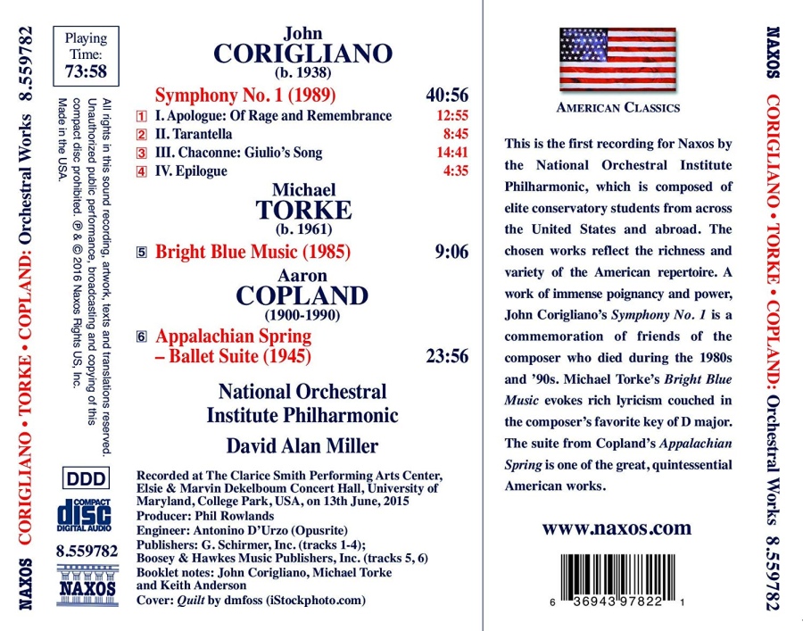 Corigliano: Symphony No. 1; Torke: Bright Blue Music; Copland: Appalachian Spring - slide-1
