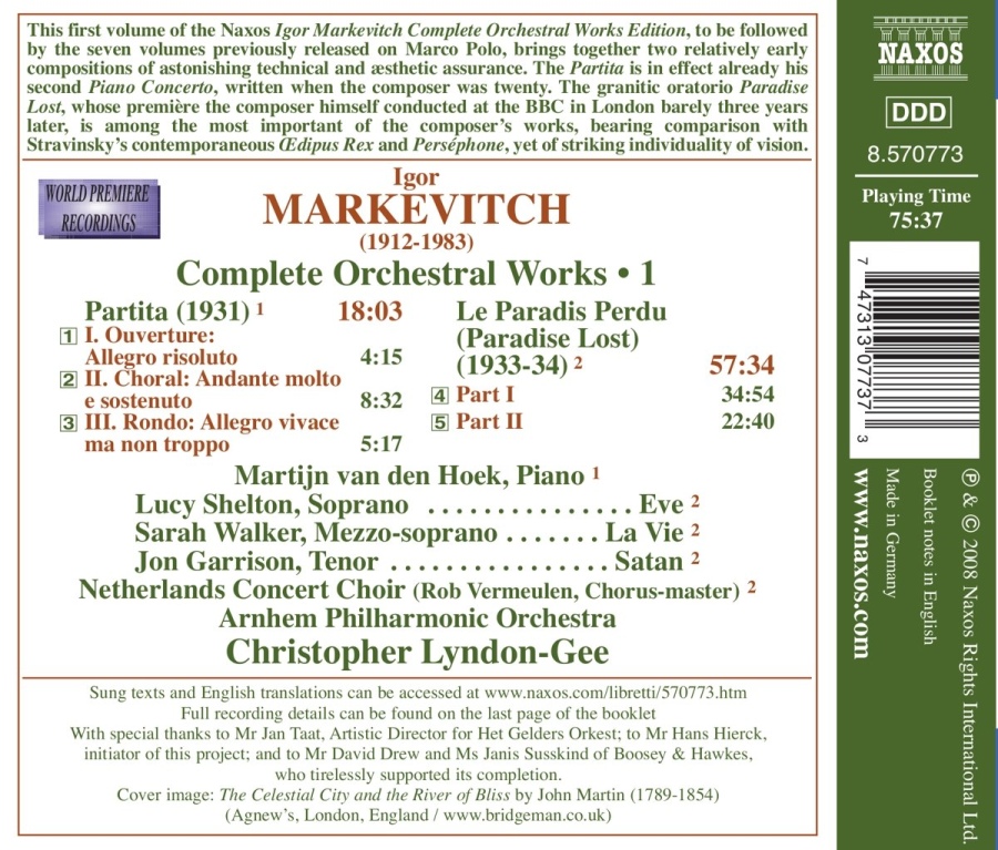 Markievich Igor: Complete Orchestral Works Vol. 1 - slide-1