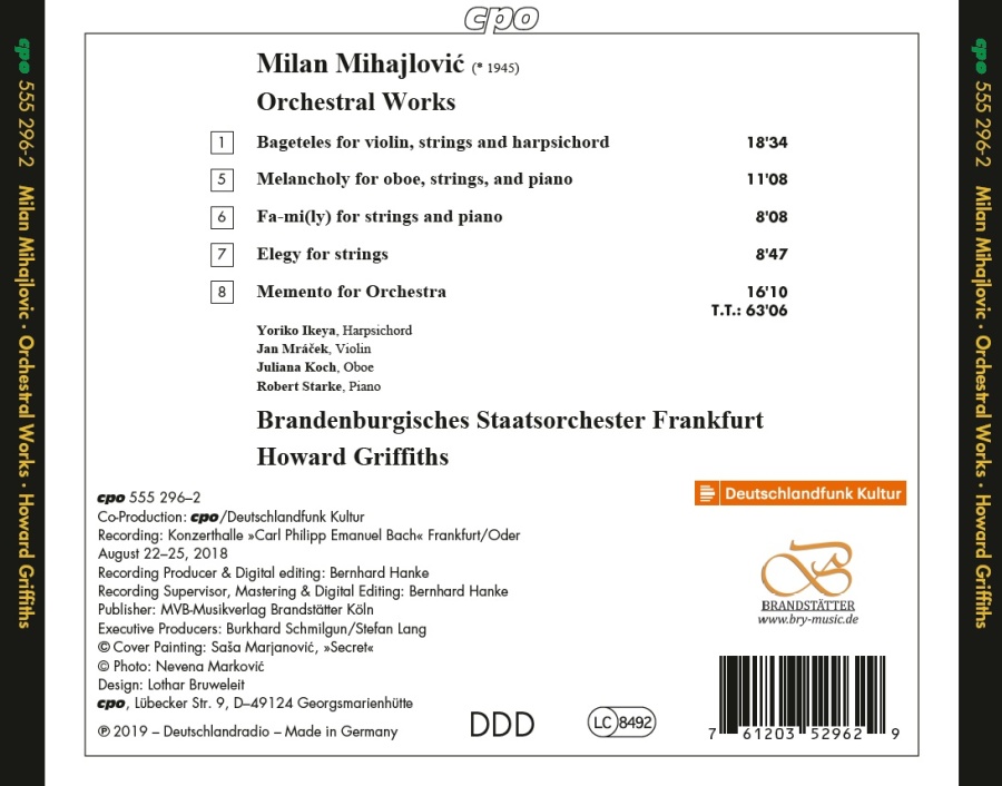 Mihajlović: Memento - Orchestral Works - slide-1