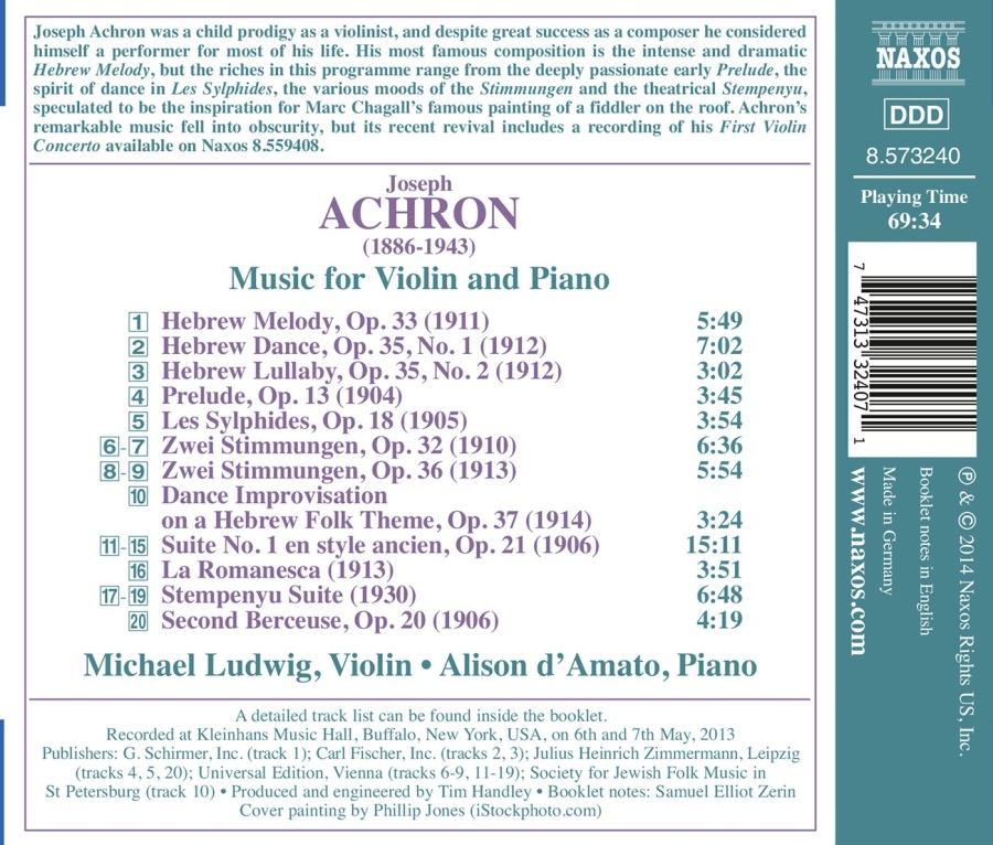 Achron: Music for Violin and Piano - slide-1