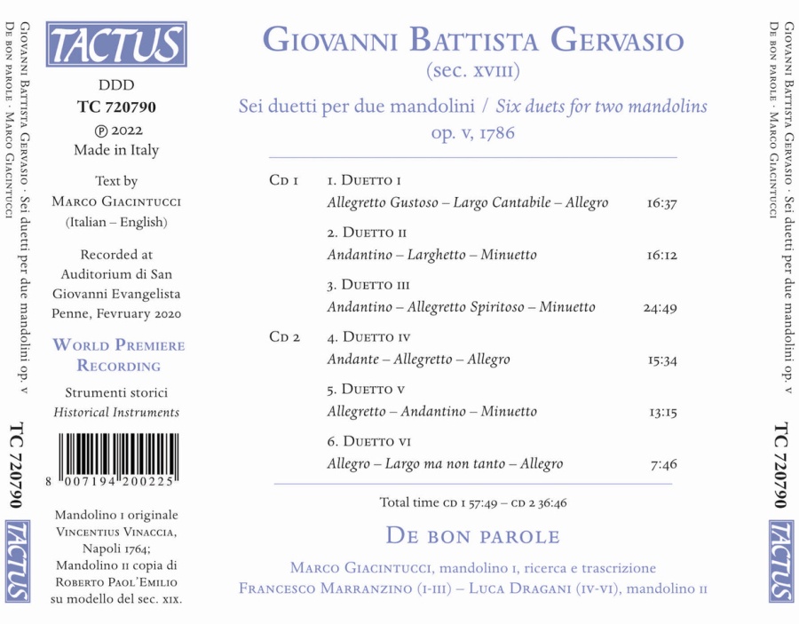 Gervasio: Six duets for two mandolins op. V - slide-1