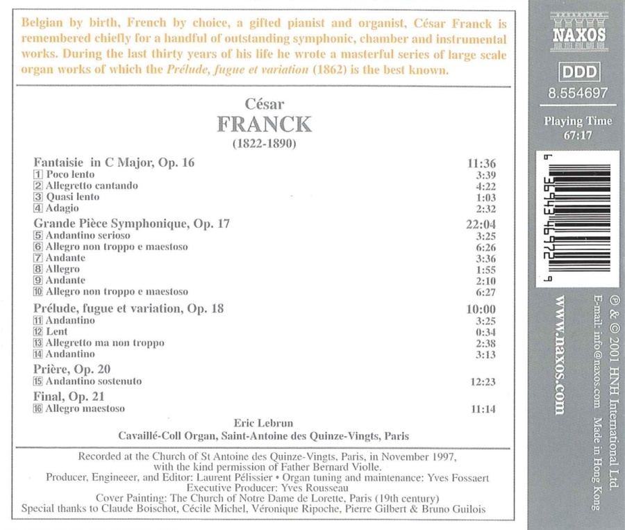FRANCK: Great Organ Works, Vol. 1 - slide-1