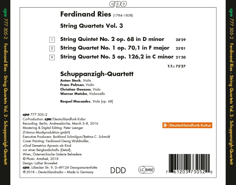 Ries: String Quartets Vol. 3 - slide-1