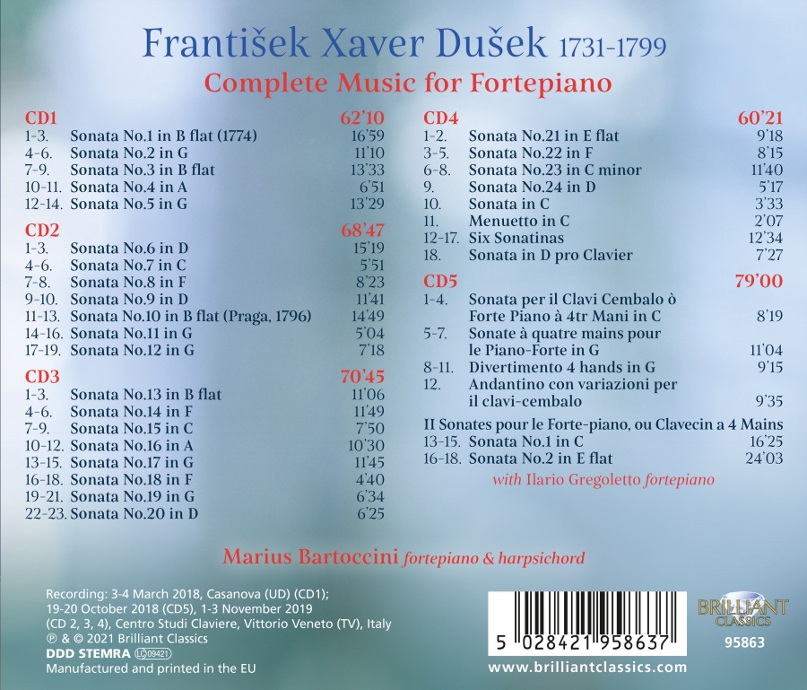 Dusek: Complete Music for Fortepiano - slide-1