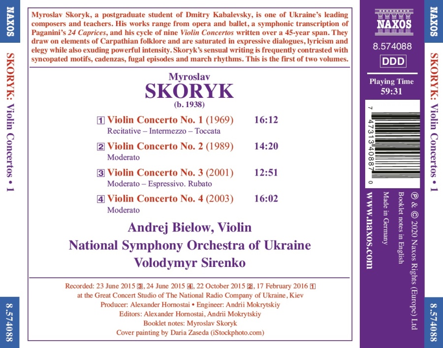 Skoryk: Violin Concertos Vol. 1 - Nos. 1 - 4 - slide-1