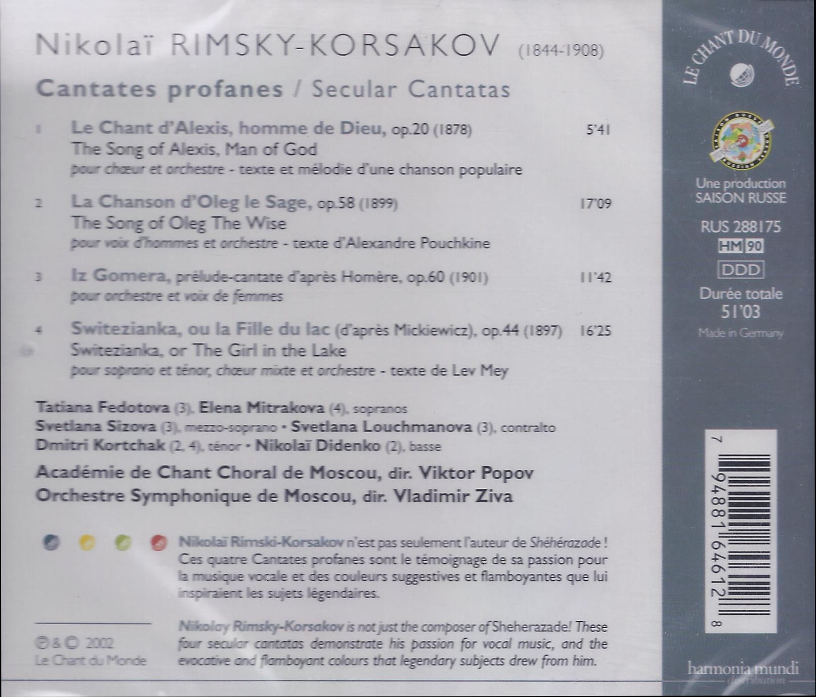 Rimsky-Korsakov: Secular Cantatas - slide-1