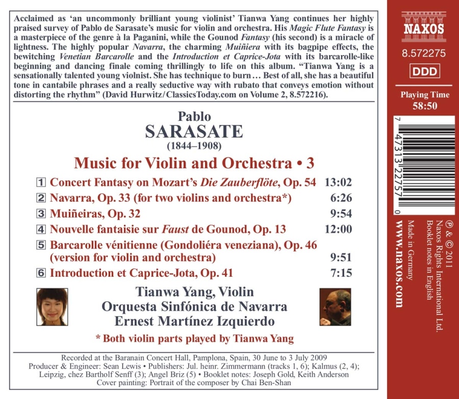 Sarasate: Music for Violin and Orchestra Vol. 3 - slide-1