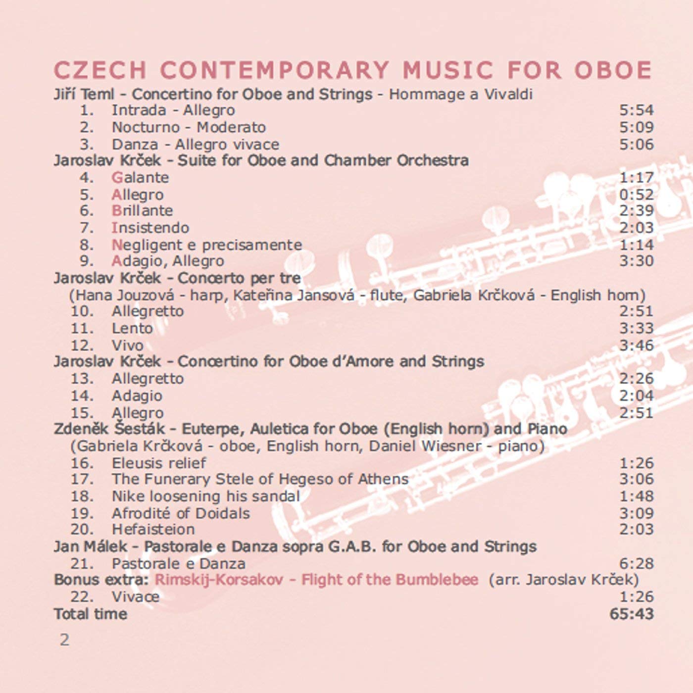 Czech Contemporary Music for Oboe - Teml; Krček; Šesták; Málek - slide-1