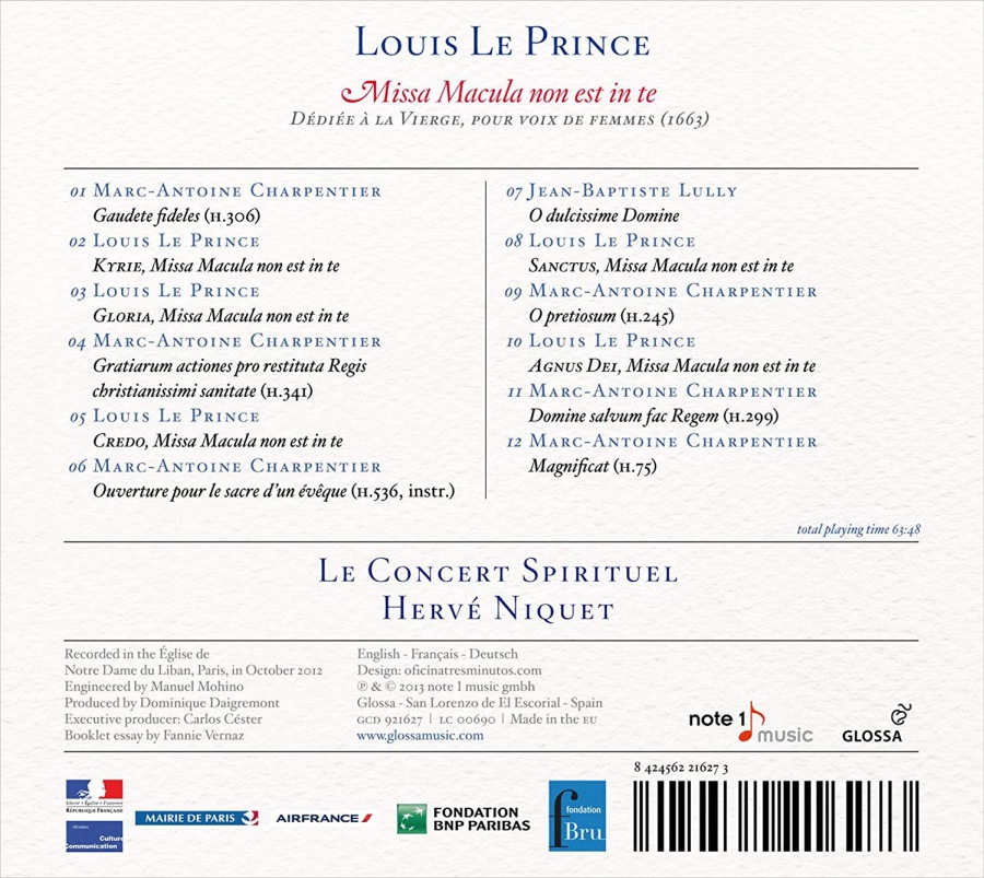 Louis Le Prince: Missa Macula non est in te + Charpentier & Lully: Motets - slide-1
