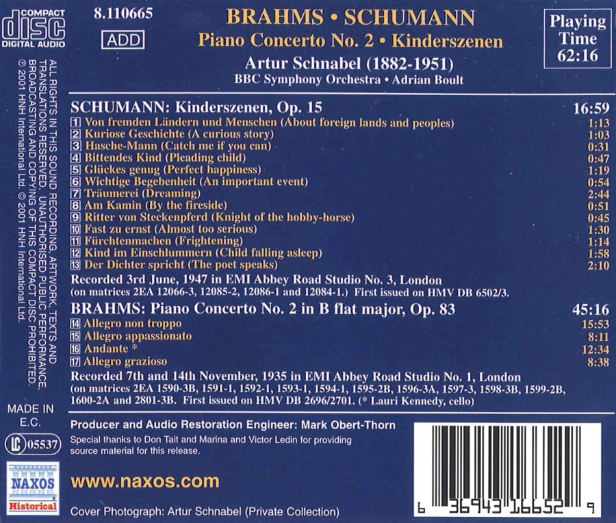 BRAHMS: Piano Concerto No. 2 / SCHUMANN: Kinderszenen - slide-1