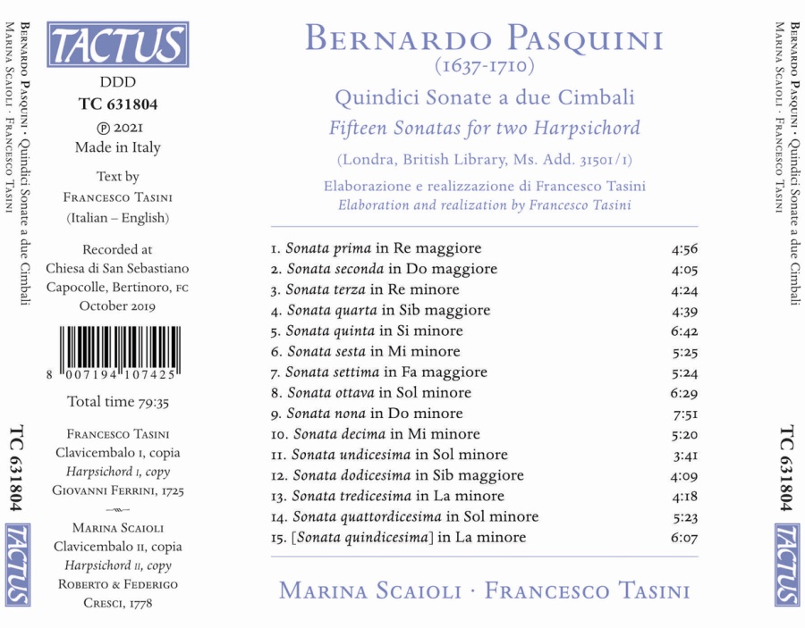 Pasquini: Fifteen Sonatas for two Harpsichords - slide-1