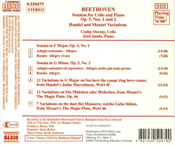 Beethoven: Cello Sonatas Nos. 1-2 - slide-1