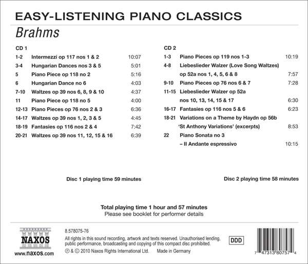 EASY-LISTENING PIANO CLASSICS - BRAHMS - slide-1