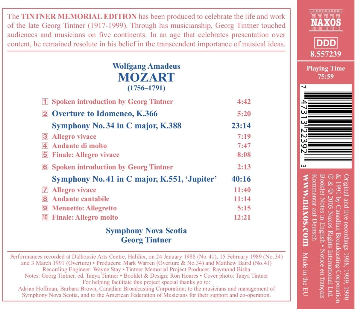 MOZART: Symphonies Nos. 34 & 41 - slide-1