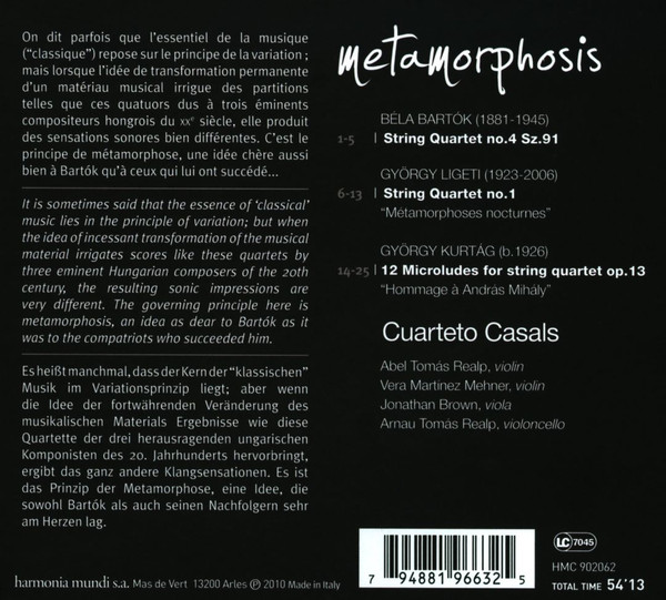Metamorphosis - Bartok, Kurtag, Ligeti: kwartety smyczkowe - slide-1