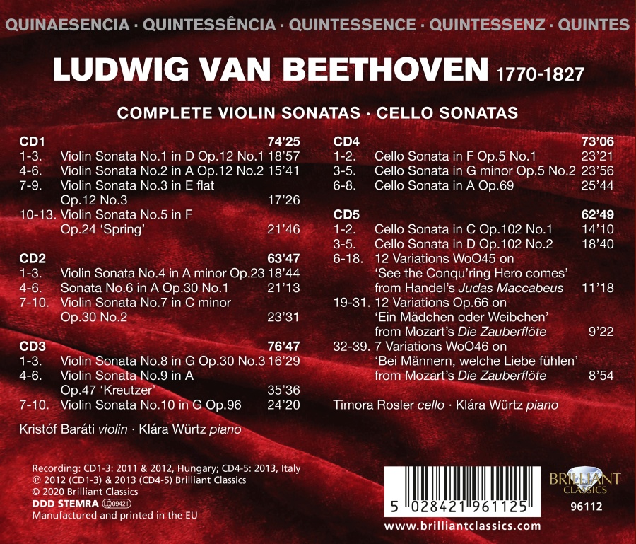 Quintessence Beethoven: Complete Violin Sonatas & Cello Sonatas - slide-1