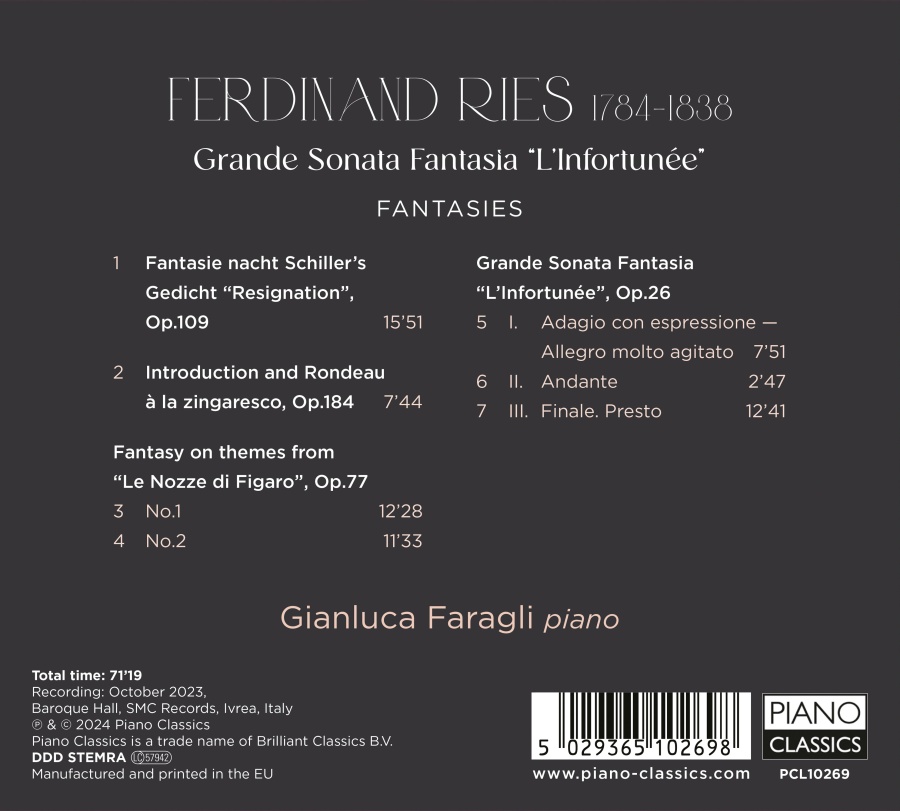 Ries: Grande Sonata Fantasia "L'Infortunée"; Fantasies - slide-1