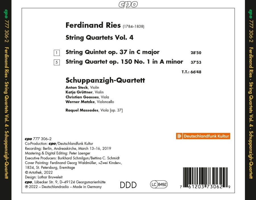 Ries: String Quartets Vol. 4 - slide-1