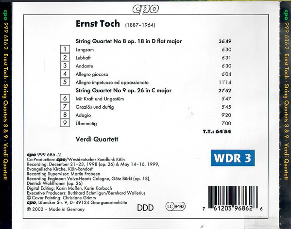 TOCH: String Quartets 8 & 9 - slide-1