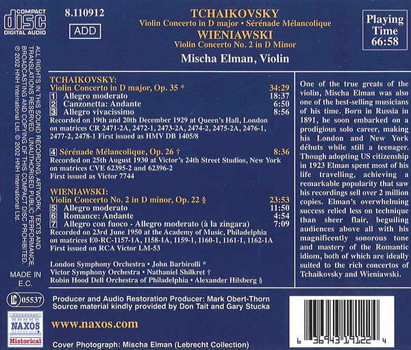 Tchaikovsky/Wieniawski: Violin Concertos - slide-1
