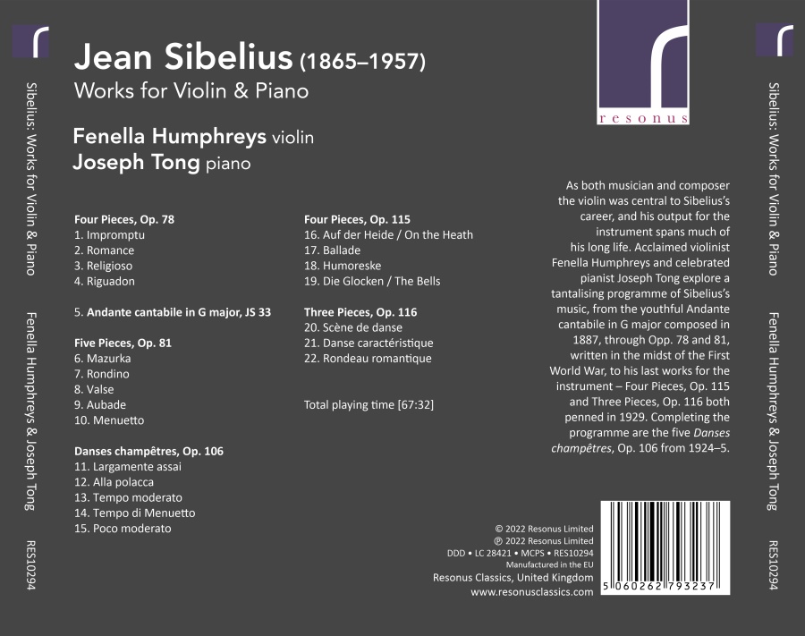 Sibelius: Works for Violin & Piano - slide-1