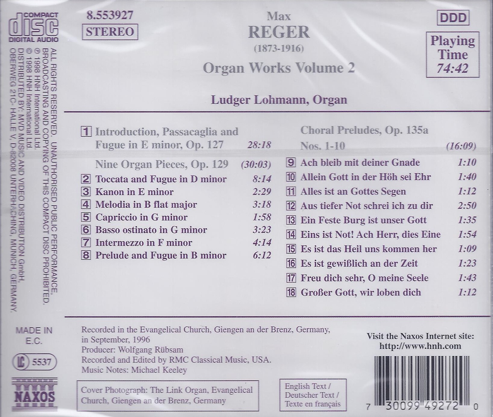 Reger: Organ Works vol. 2 - slide-1