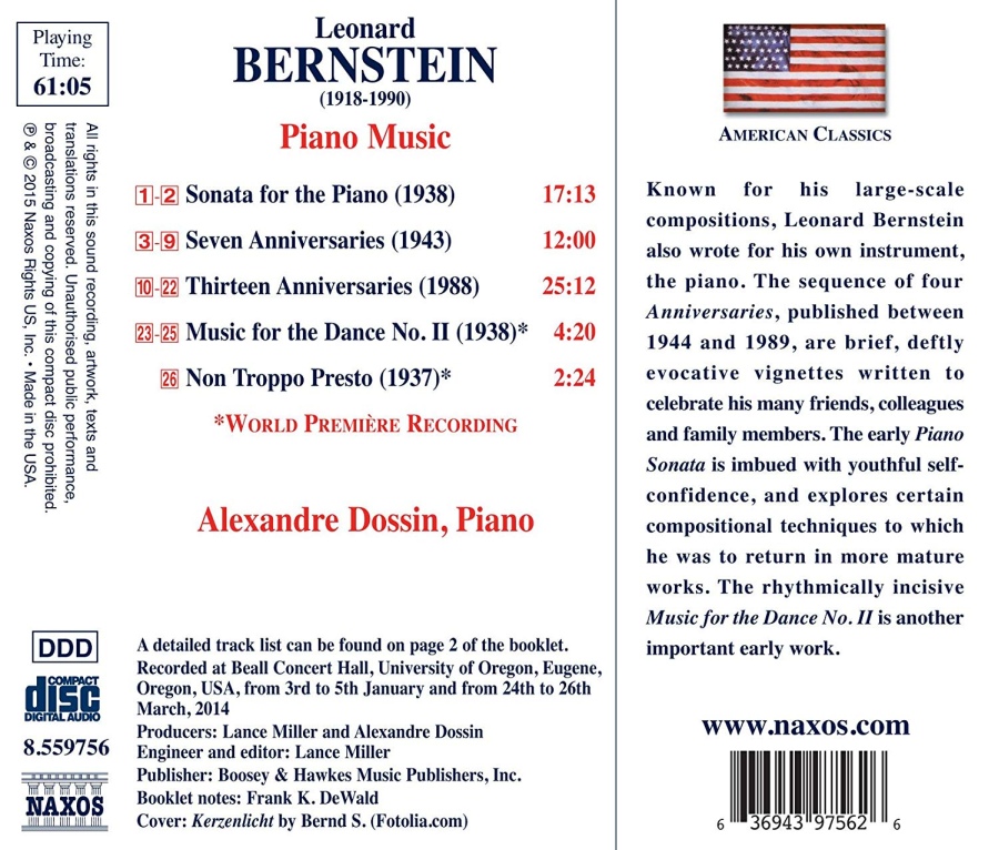 Bernstein: Piano Music - Thirteen Anniversaries - slide-1