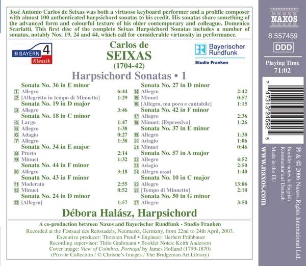 SEIXAS: Harpsichord Sonatas Vol. 1 - slide-1