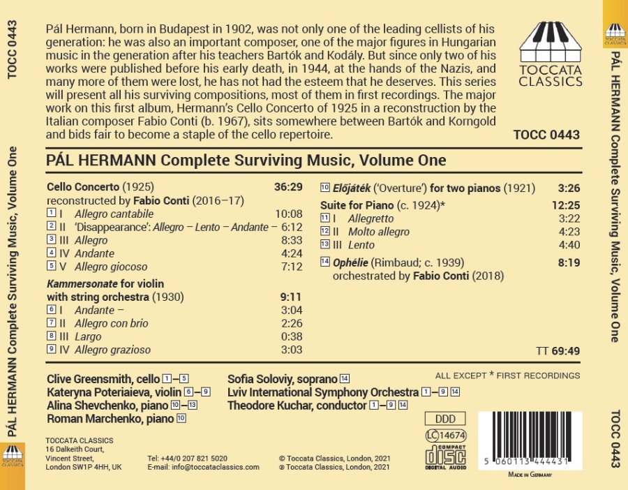 Hermann: Complete Surviving Music, Volume 1 - Cello Concerto - slide-1