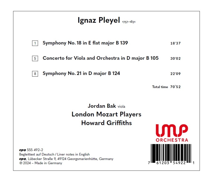 Pleyel: Symphonies 18 & 21; Viola Concerto - slide-1