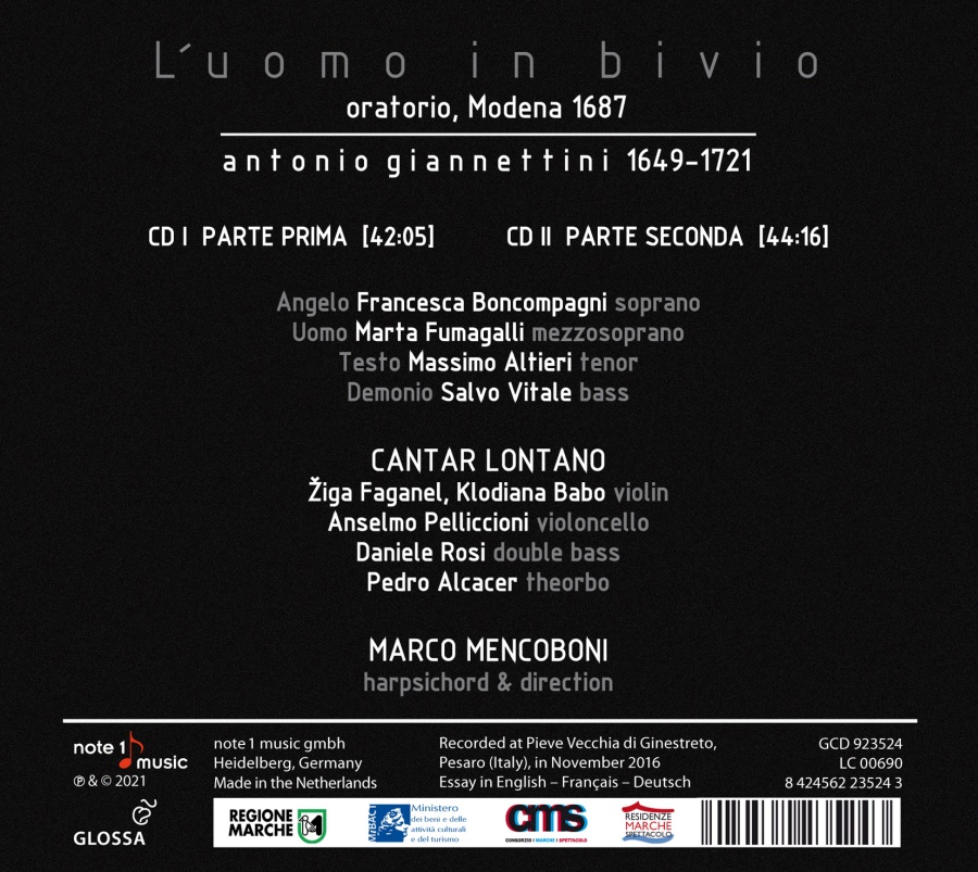 Giannettini: L'uomo in bivio (oratorio, 1687) - slide-1