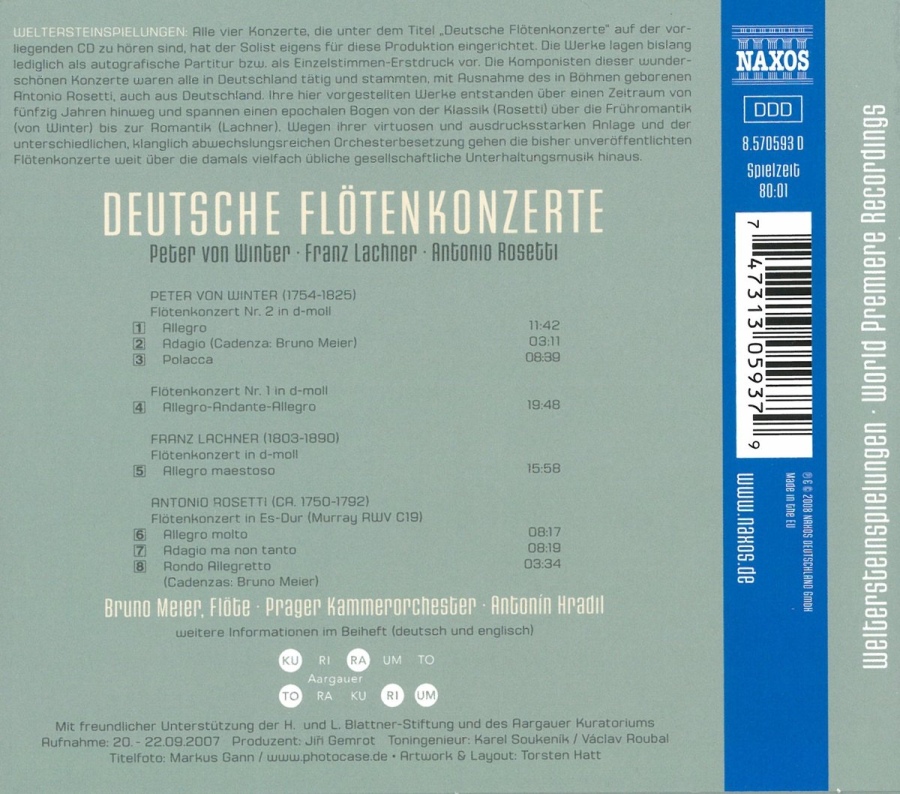 WINTER/LACHNER/ROSETTI: German Flute Concertos - slide-1