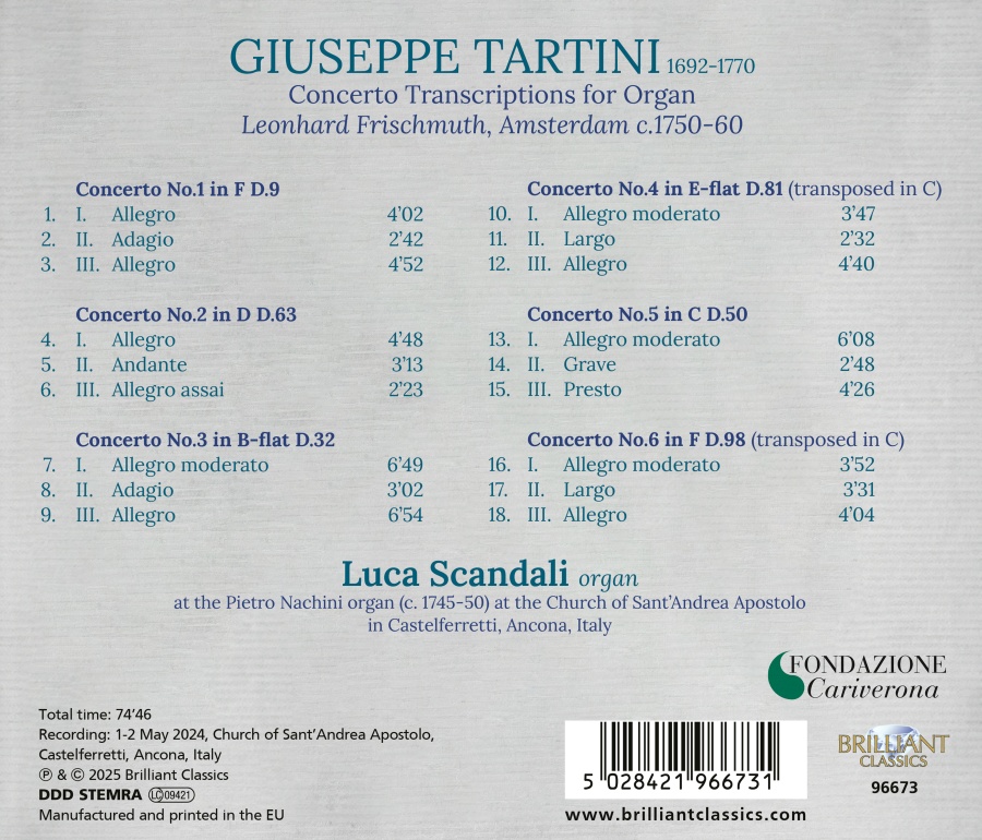 Tartini: Concerto Transcriptions for Organ - slide-1